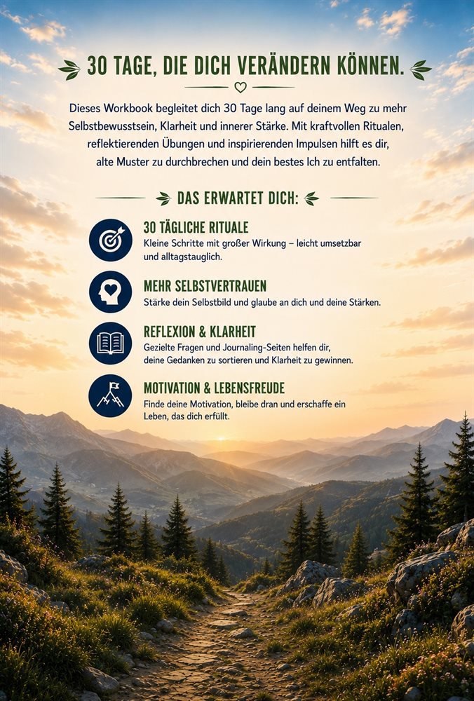 Rückseite: 30 Tage Selbstentwicklung Workbook